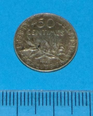 Frankrijk - 50 centimes 1917 - zilver beschikbaar voor biedingen