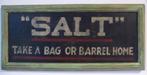 Handgeschilderd reclame bord/Salt/Zout/industrieel/decor, Ophalen of Verzenden, Zo goed als nieuw, Reclamebord