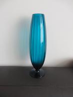 Italiaanse design glazen vaas, Empoli, smaragd groen blauw, Antiek en Kunst, Ophalen of Verzenden