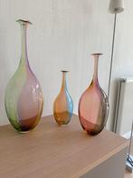 Kosta Boda 3x kristallen fles vazen van Kjell Engman, Ophalen, Overige kleuren, Nieuw, Glas