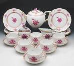 HEREND Apponyi purper 6 persoons ontbijtservies, Antiek en Kunst, Ophalen