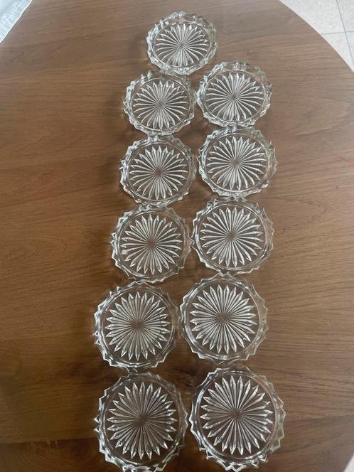 Vintage Glazen Onderzetters Set (11stuks), Huis en Inrichting, Woonaccessoires | Onderzetters, Zo goed als nieuw, Overig, Ophalen of Verzenden