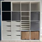 Witte open kast met lades en bakken Ikea Kallax 147x147, Ophalen, Overige materialen, 100 tot 150 cm, 5 laden of meer