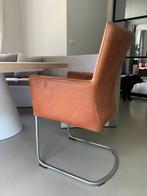 Cognac leren eetkamerstoelen, Huis en Inrichting, Stoelen, Ophalen, Gebruikt, Leer, Cognac leer