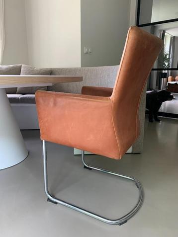 Cognac leren eetkamerstoelen beschikbaar voor biedingen