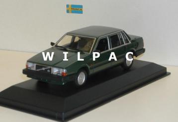 Volvo 740 744 gl blauw . Maxichamps 1:43 mal . Minichamps.   beschikbaar voor biedingen
