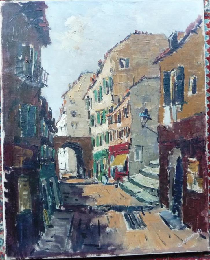 Italië stadsgezicht- Cl van Vlaardingen 1916-1972 - doek -, Antiek en Kunst, Kunst | Schilderijen | Klassiek, Ophalen of Verzenden