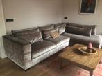 Hoekbank Velvet Grijs/Taupe -  lookalike eric kuster, Huis en Inrichting, Banken | Bankstellen, Ophalen, Hoekbank, Zo goed als nieuw