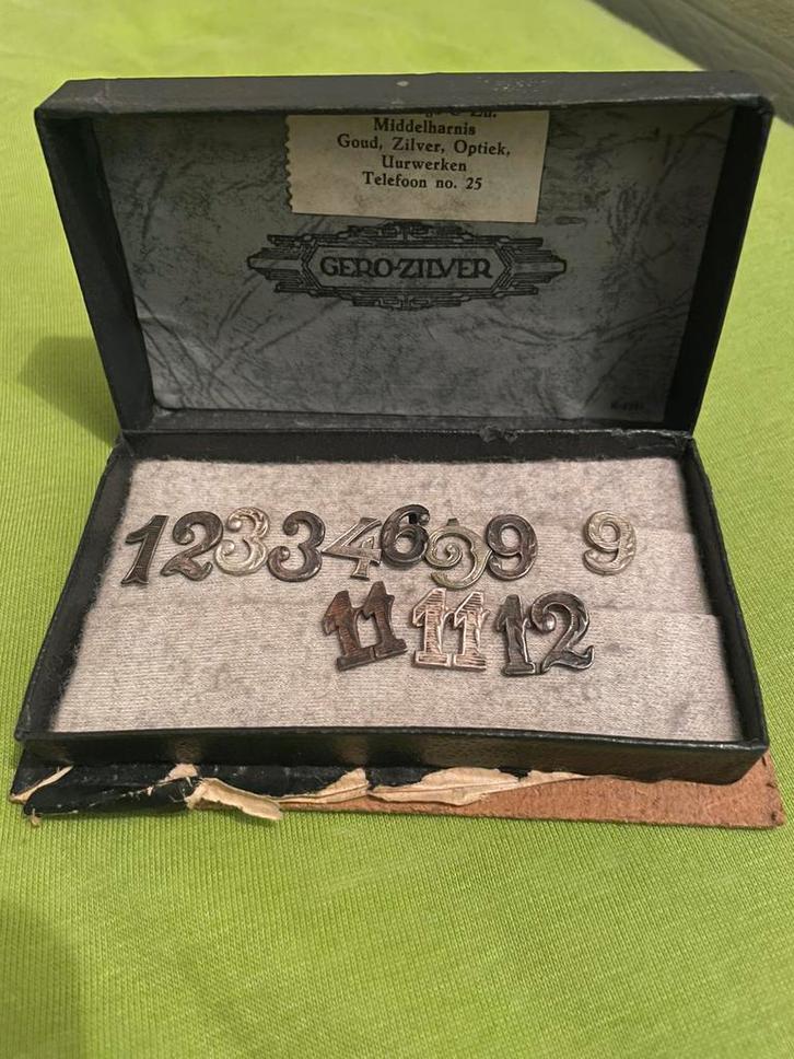 Antieke Verzilverde Gero Tafelnummers, Antiek en Kunst, Antiek | Goud en Zilver, Zilver, Ophalen of Verzenden