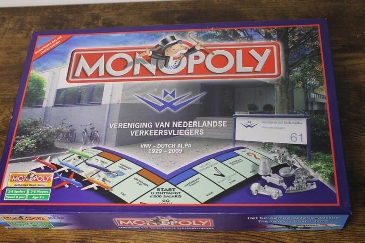 Monopoly Vereniging van Nederlandse verkeersvliegers, Hobby en Vrije tijd, Gezelschapsspellen | Bordspellen, Zo goed als nieuw