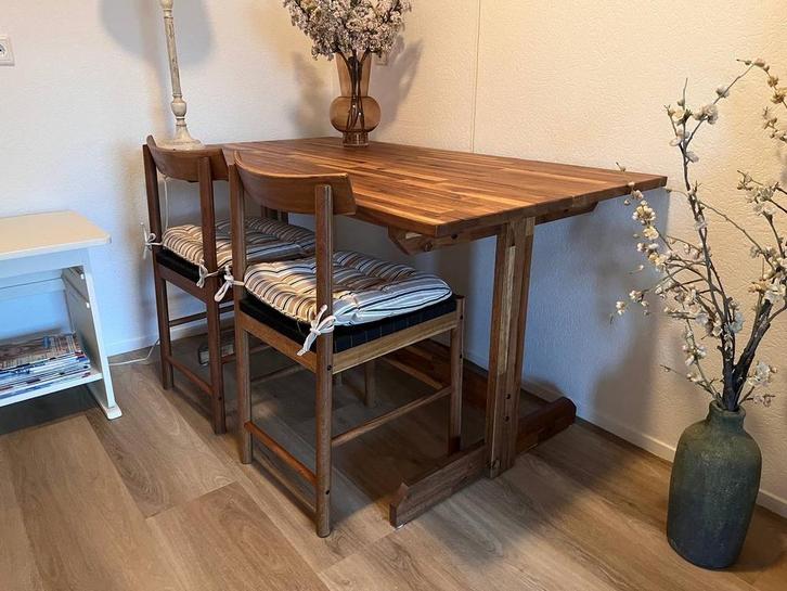 Nackanas Eettafel + 2 Stoelen, Huis en Inrichting, Tafels | Eettafels, 50 tot 100 cm, 100 tot 150 cm, Rechthoekig, Ophalen