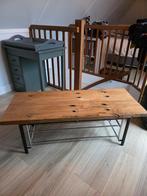 Meubel tvmeubel eikenhout en stalen onderstel industrieel, Huis en Inrichting, Tafels | Eettafels, Ophalen, Eikenhout, Rechthoekig