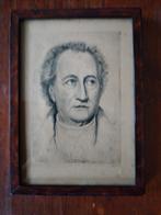 Portret Goethe, ets 19e eeuw., Antiek en Kunst, Kunst | Etsen en Gravures, Ophalen of Verzenden