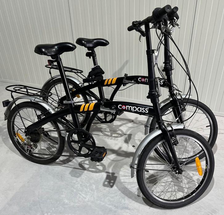 2 handige compacte vouwfietsen, merk COMPASS, Fietsen en Brommers, Fietsen | Vouwfietsen, Gebruikt, 20 inch of meer, Versnellingen