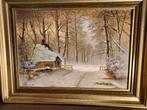 schilderij Wim Riem (1922-2011), winterlandschap, Antiek en Kunst, Ophalen of Verzenden