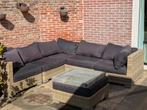 Lounge hoekbank inclusief kussens en tafel, Tuin en Terras, Ophalen, Gebruikt, Steigerhout