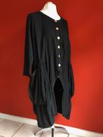Moonshine zwarte blouse/jas maat 1 (46/48) 100% katoen nieuw, Nieuw, Ophalen of Verzenden, Moonshine, Blouse of Tuniek