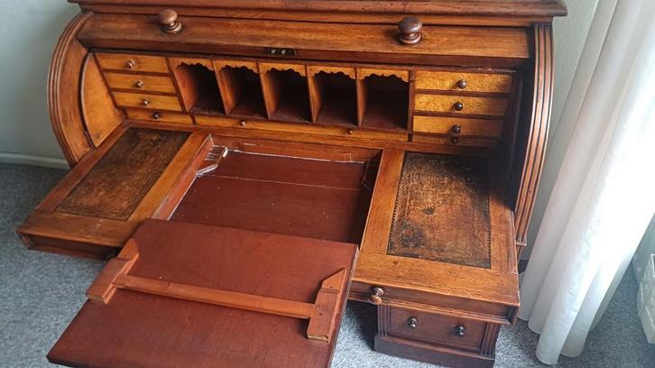 Antiek houten rolbureau, Antiek en Kunst, Antiek | Kantoor en Zakelijk, Ophalen of Verzenden