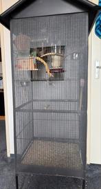 grote vogelkooi met 4prachtige agaporniden, Ophalen of Verzenden, Zo goed als nieuw, Metaal, Vogelkooi