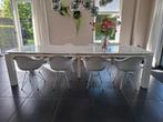Witte houten eettafel 3 x 1 mtr, Ophalen, Gebruikt, 50 tot 100 cm, Landelijk