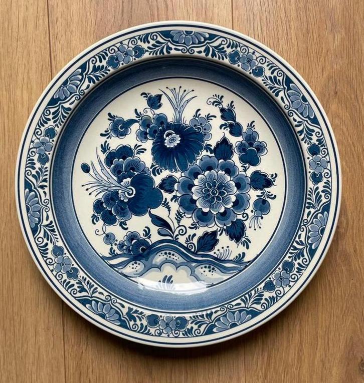 Groot Delfst Blauw wandbord handgeschilderd, Antiek en Kunst, Antiek | Wandborden en Tegels, Ophalen of Verzenden