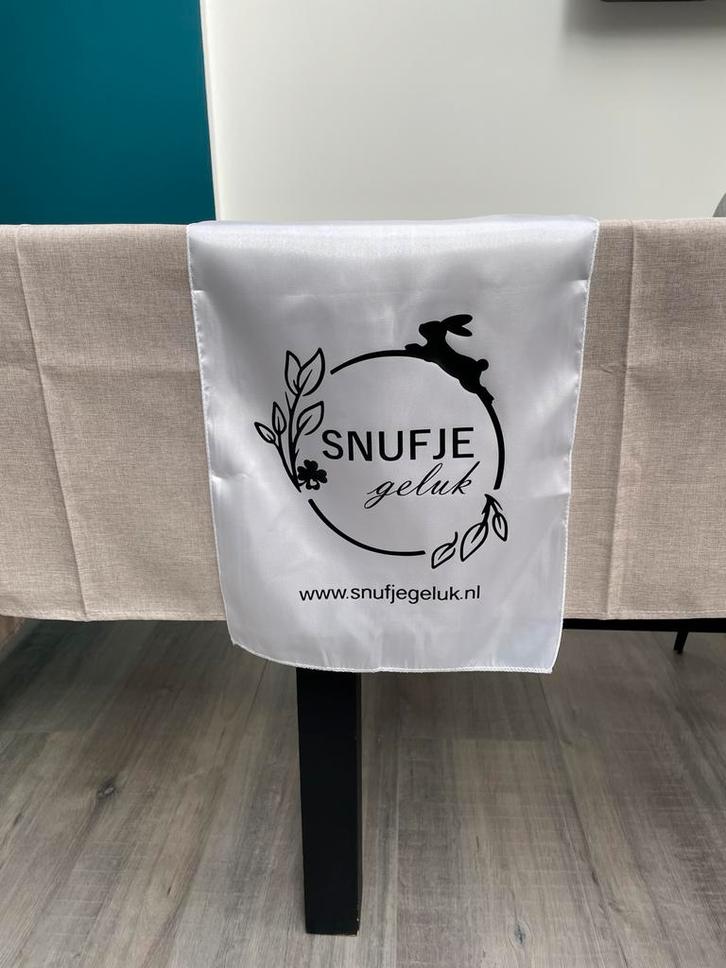 Banner met logo voor markt/braderie, Hobby en Vrije tijd, Feestartikelen, Nieuw, Ophalen of Verzenden