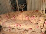 Engelse gebloemde driezitsbank kasteelbank, Huis en Inrichting, Banken | Bankstellen, Ophalen, Gebruikt, Driepersoons, 75 tot 100 cm