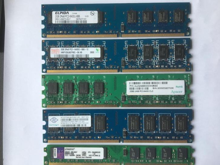 2GB DDR2 voor Desktops, Computers en Software, RAM geheugen, Zo goed als nieuw, Desktop, 2 GB, DDR2, Ophalen of Verzenden