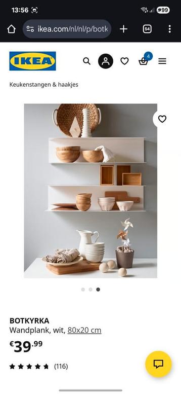 Ikea Botkyrka wandplank - Wit 80 x 20 cm