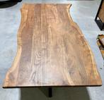 Nieuw! Unieke boomstamtafel Mangohout met  matrixpoot 200cm, Ophalen, 100 tot 150 cm, Nieuw, Vijf personen of meer