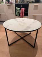 Westwing Ronde Salontafel Antigua - Marmerlook, Huis en Inrichting, Tafels | Salontafels, Ophalen, Rond, 50 tot 100 cm, Minder dan 50 cm