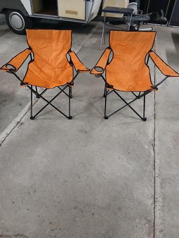 2x Oranje Campingstoelen beschikbaar voor biedingen