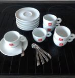 Set van 6 Illy espresso kop & schoteltjes incl. 5 lepeltjes, Ophalen, Nieuw, Porselein, Kop en/of schotel
