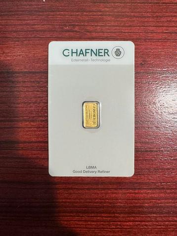 1 Gram goudbaar C. Hafner met certificaat. beschikbaar voor biedingen