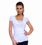 Shirt met sierketting, kleur: wit, 1 maat (34/40)  nieuw, Maat 38/40 (M), Wit, ZMG, Nieuw