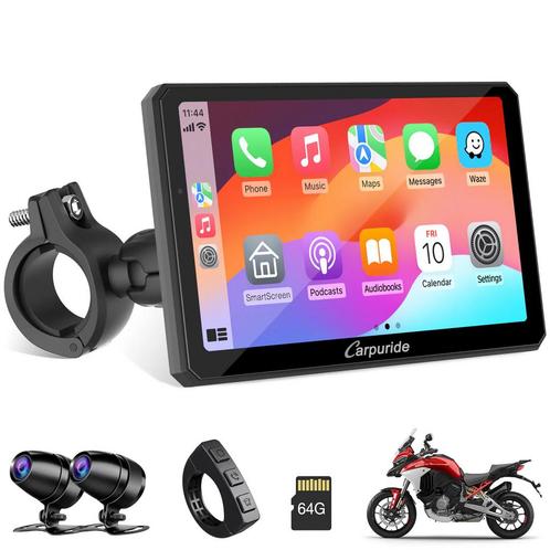 Carpuride W712D CarPlay/Andriod Auto met dubbele Dashcam!, Motoren, Accessoires | Navigatiesystemen, Nieuw, Ophalen of Verzenden