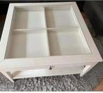 Ikea liatorp Witte salontafel met glazen blad vakken eronder, 100 tot 150 cm, Glas, Ophalen of Verzenden, Zo goed als nieuw