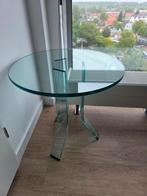 Glazen bijzettafel te koop – als nieuw, zonder krassen, Rond, Nieuw, 55 tot 75 cm, Glas
