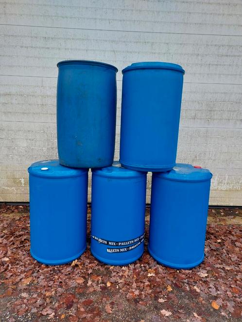 5x Regenton 200 liter, Tuin en Terras, Regentonnen, Gebruikt, Kunststof, 150 liter of meer, Ophalen of Verzenden