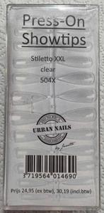 Urban nails press-on showtips stiletto xxl clear 504x, Ophalen of Verzenden, Gebruikt, Handen en Nagels, Toebehoren