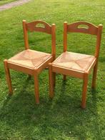 2 x vintage design stoelen eetkamerstoelen rotan., Ophalen, Gebruikt, Bruin, Twee