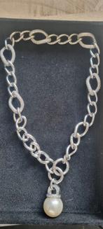 Zeer mooie zilveren Ti-Sento ketting met zirkoon en Parel, Sieraden, Tassen en Uiterlijk, Kettingen, Ophalen of Verzenden, Zo goed als nieuw
