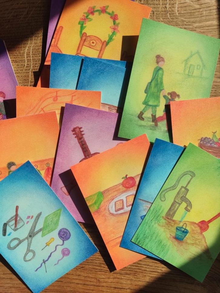 Dagritmekaarten picto's nieuw antroposofisch/waldorf/vrije s, Diversen, Schoolbenodigdheden, Nieuw, Ophalen of Verzenden