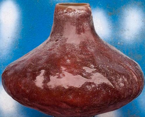 Andries Copier?/Leerdam? Glas .Ruw oppervlak.  14 cm., Huis en Inrichting, Woonaccessoires | Vazen, Zo goed als nieuw, Overige kleuren