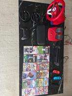 Switch met 12 spellen, Mario kart wheel en extra console, Spelcomputers en Games, Spelcomputers | Nintendo Switch, Ophalen, Met games