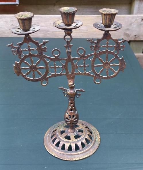 bronzen kandelaar, Antiek en Kunst, Antiek | Kandelaars, Koper of Brons, Ophalen of Verzenden