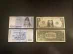 Koreaanse WON en Amerikaanse Dollar, Postzegels en Munten, Bankbiljetten | Amerika, Ophalen of Verzenden, Noord-Amerika, Los biljet