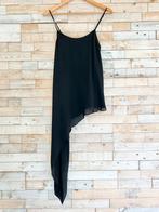 Haute Hippie aparte top met lange punt zijde zwart, maat S, Verzenden, Zwart, Zo goed als nieuw, Maat 36 (S)