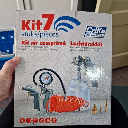Criko perslucht compressor accessoire set - 7 delig, Doe-het-zelf en Verbouw, Compressors, Nieuw, Minder dan 25 liter, Minder dan 200 liter/min