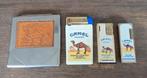 3 Camel aanstekers + cigaretten koker, Ophalen of Verzenden, Gebruikt